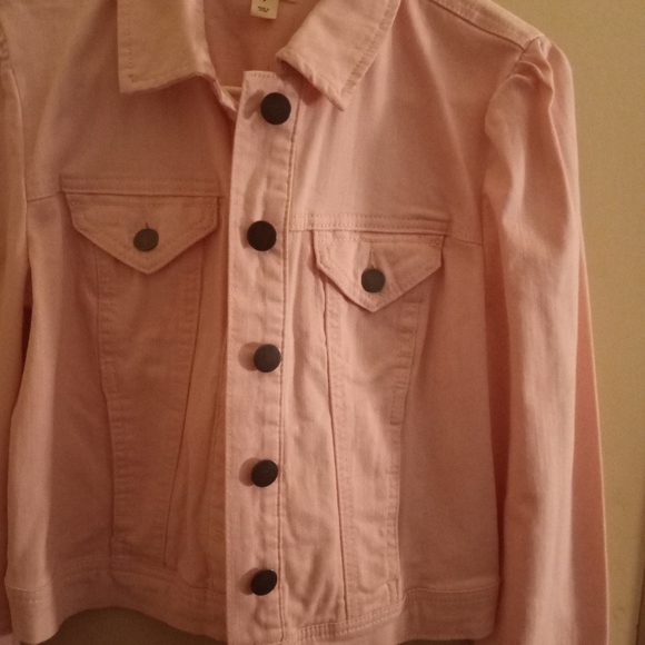 Pink Stretch Denim Jacket - Picture 3 of 5